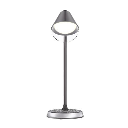 LED Dimbare bureaulamp met draadloos opladen FINCH LED/9W/12/230V grijs/glanzend chroom