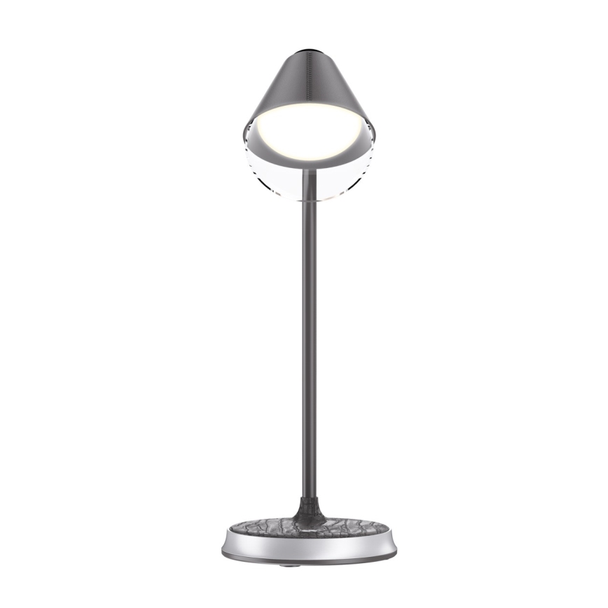 LED Dimbare bureaulamp met draadloos opladen FINCH LED/9W/12/230V grijs/glanzend chroom