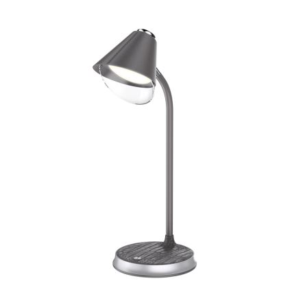 LED Dimbare bureaulamp met draadloos opladen FINCH LED/9W/12/230V grijs/glanzend chroom