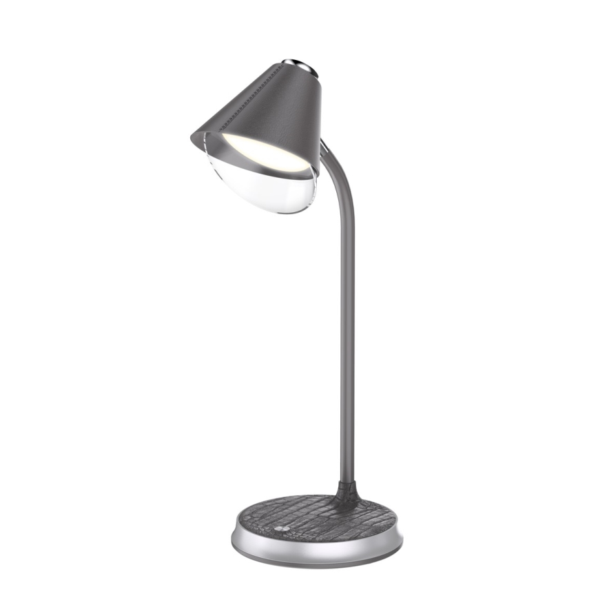 LED Dimbare bureaulamp met draadloos opladen FINCH LED/9W/12/230V grijs/glanzend chroom