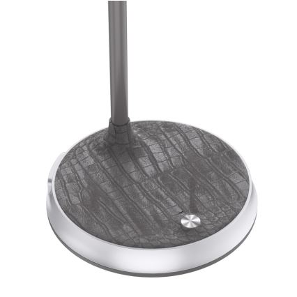 LED Dimbare bureaulamp met draadloos opladen FINCH LED/9W/12/230V grijs/glanzend chroom