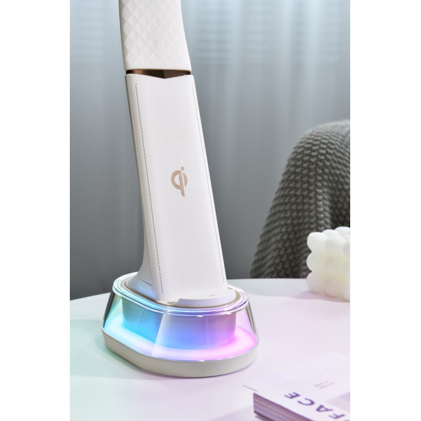 LED RGB Dimbare bureaulamp met draadloos opladen CORELLA LED/7W/12/230V zwart