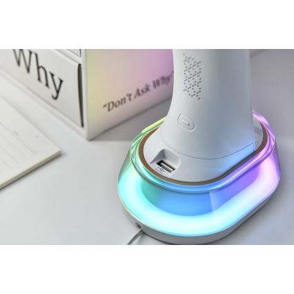 LED RGB Dimbare bureaulamp met draadloos opladen CORELLA LED/7W/12/230V zwart