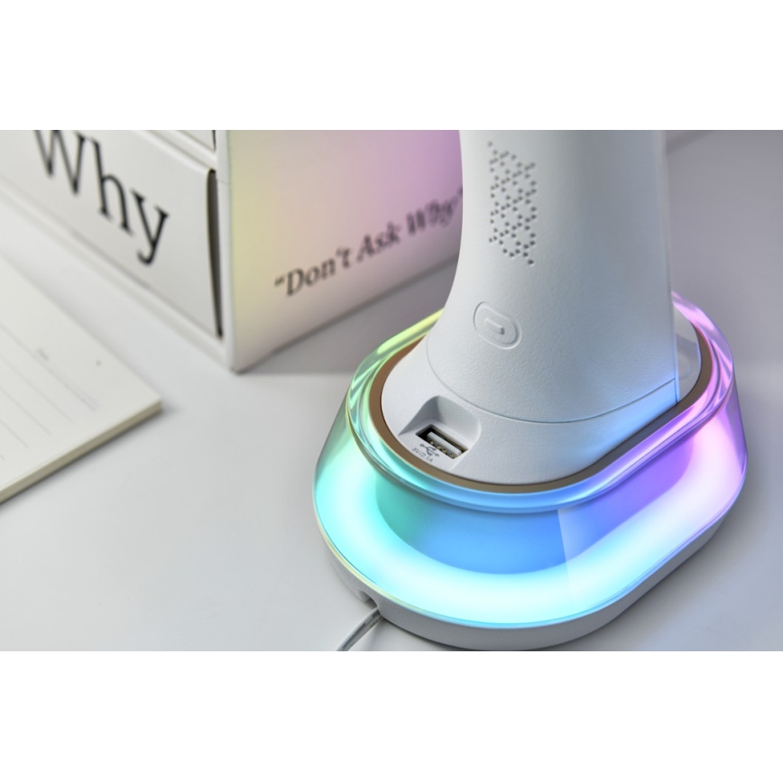 LED RGB Dimbare bureaulamp met draadloos opladen CORELLA LED/7W/12/230V zwart