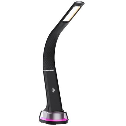 LED RGB Dimbare bureaulamp met draadloos opladen CORELLA LED/7W/12/230V zwart