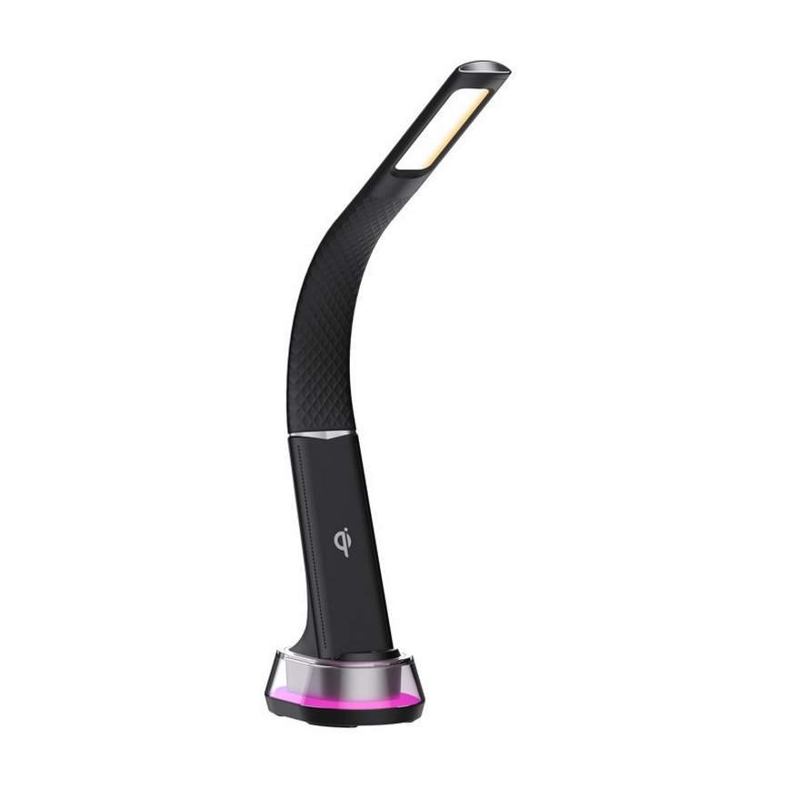 LED RGB Dimbare bureaulamp met draadloos opladen CORELLA LED/7W/12/230V zwart