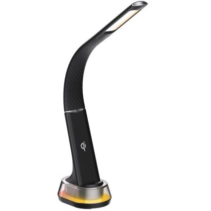 LED RGB Dimbare bureaulamp met draadloos opladen CORELLA LED/7W/12/230V zwart