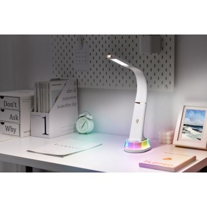 Lampe de table LED RGB à intensité variable avec charge sans fil CORELLA LED/7W/12/230V noir