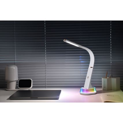 Lampe de table LED RGB à intensité variable avec charge sans fil CORELLA LED/7W/12/230V noir