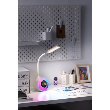 LED RGBW Lampe de table à intensité variable avec réveil FALCON LED/10W/12V