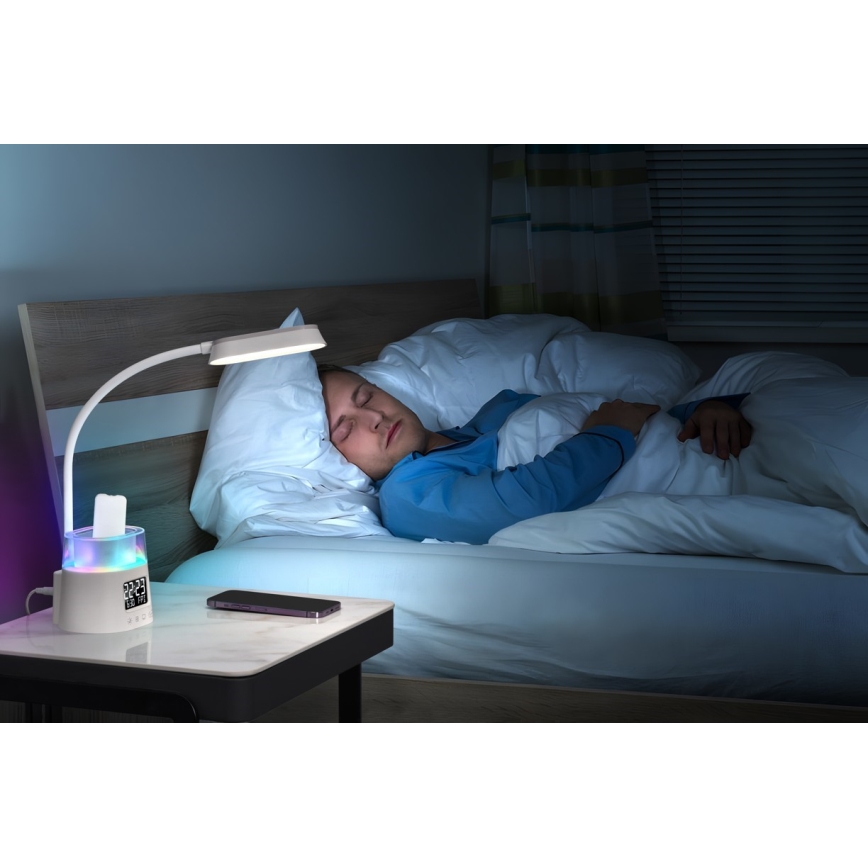 LED RGBW Dimbaar tafellamp met potloodhouder FALCON LED/10W/5V