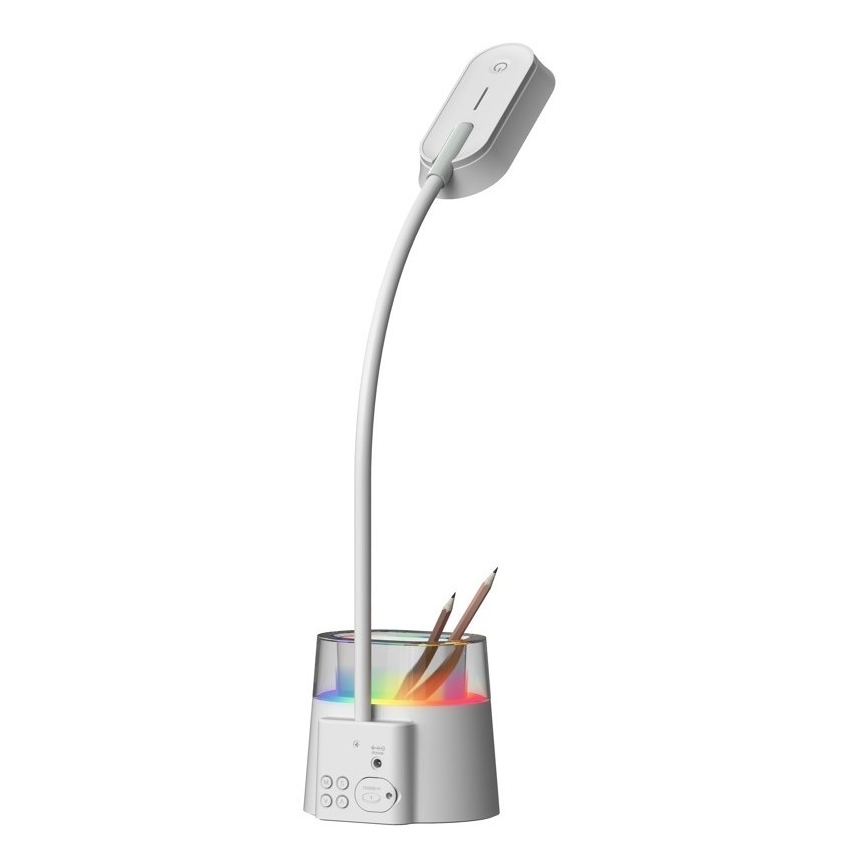 LED RGBW Dimbaar tafellamp met potloodhouder FALCON LED/10W/5V