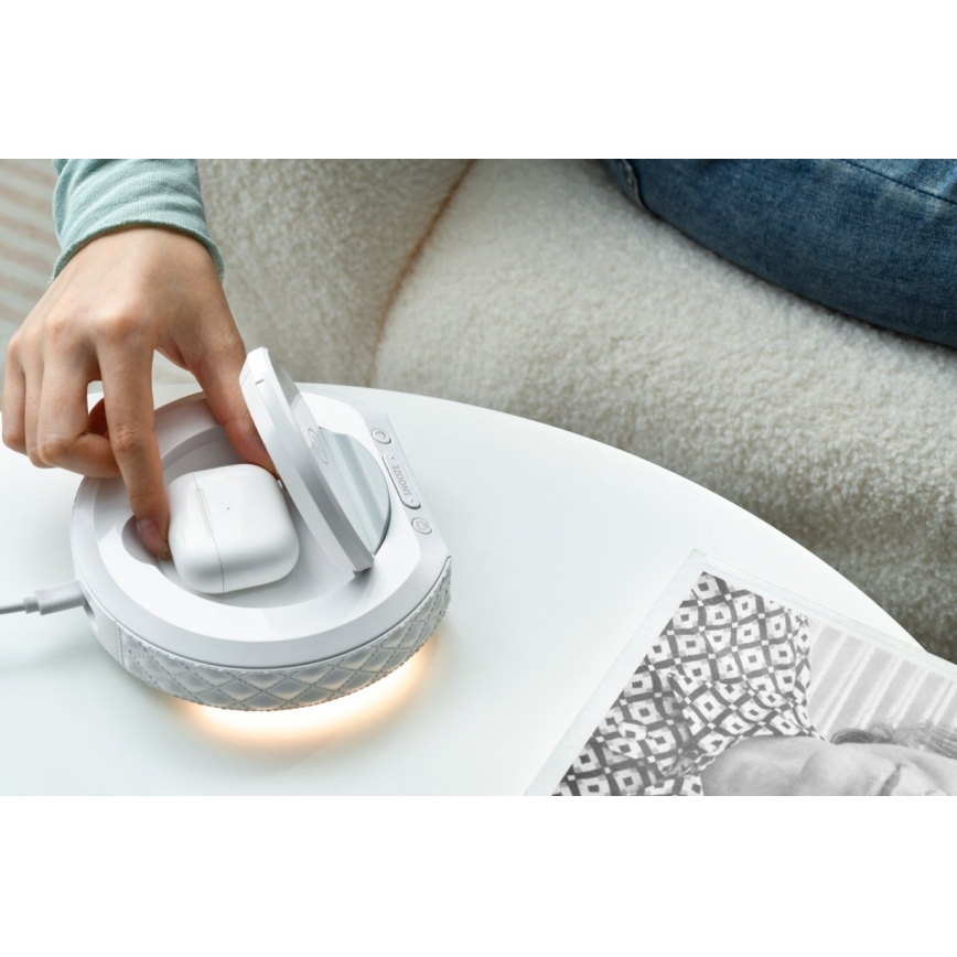 Wekker met LCD scherm en draadloze Qi charger 27W/9V wit