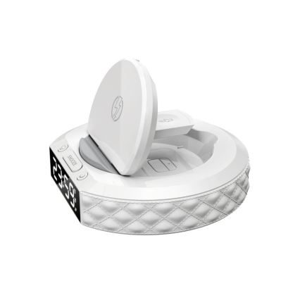 Wekker met LCD scherm en draadloze Qi charger 27W/9V wit