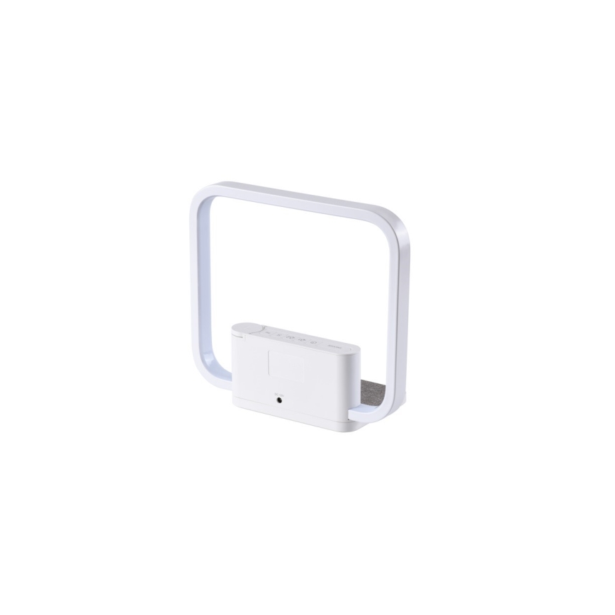 Dimbare LED tafellamp met wekker en Qi opladen LED/18W/230V wit