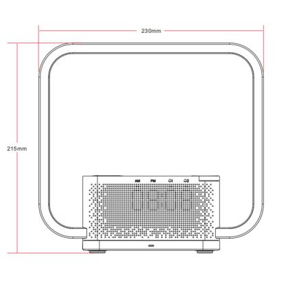 Dimbare LED tafellamp met wekker en Qi opladen LED/18W/230V wit