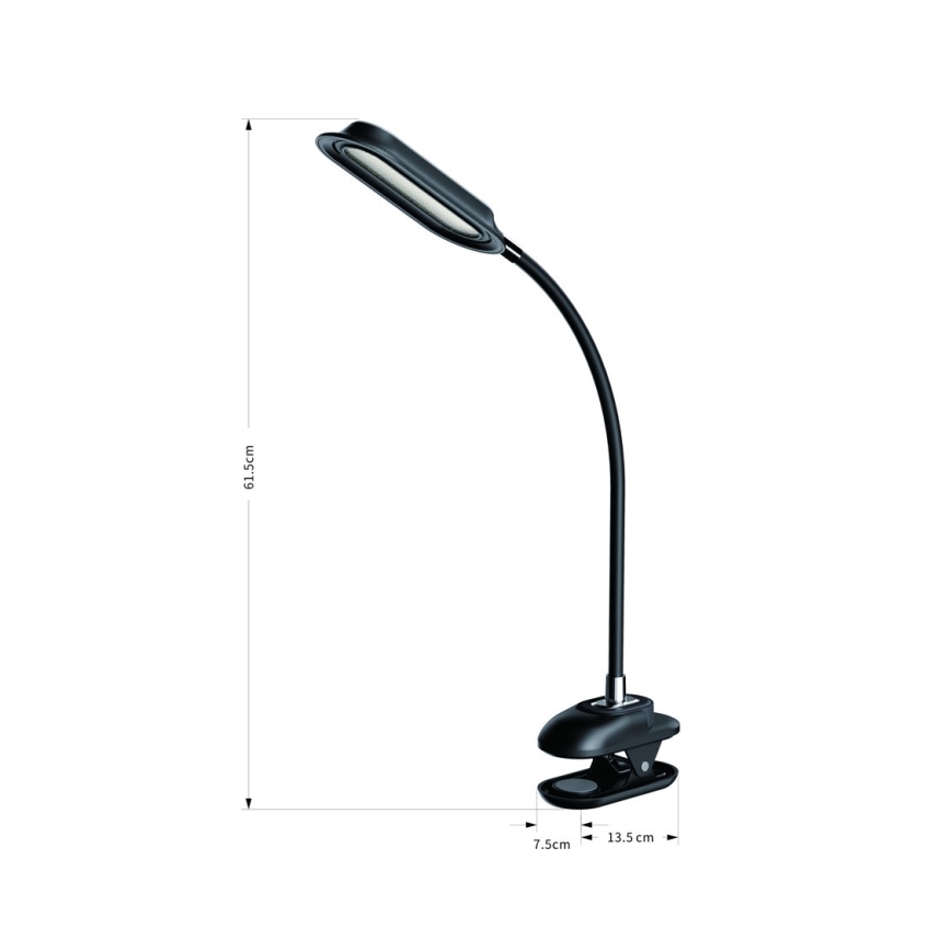 Lampe de bureau à pince dimmable LED+CCT CLIP LED/7,5W/230V 3000/4200/5000K noire
