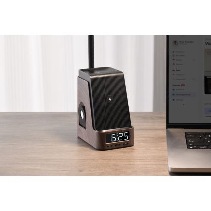 Lampe de bureau LED+CCT dimmable avec chargement sans fil QI IDEAL LED/8W/230V 2700/4000/5000K marron