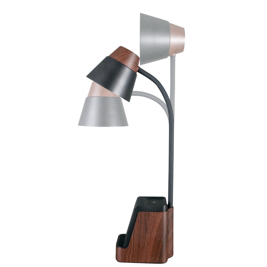 Lampe de bureau LED+CCT dimmable avec chargement sans fil QI IDEAL LED/8W/230V 2700/4000/5000K marron