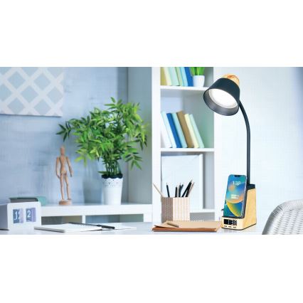 LED+CCT dimbare tafellamp met draadloos QI-opladen IDEAL LED/8W/230V 2700/4000/5000K beige
