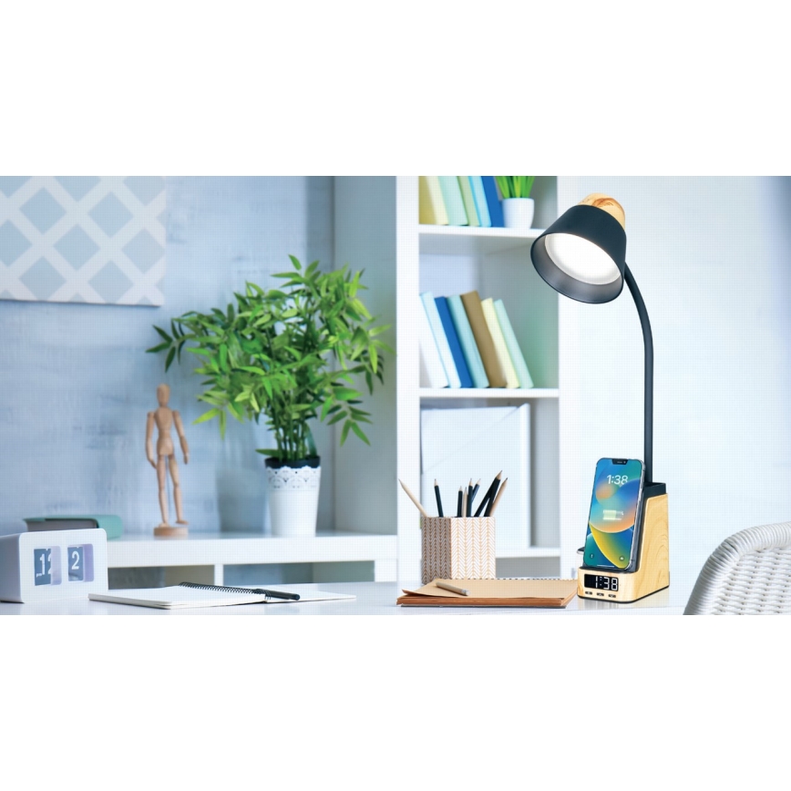 LED+CCT dimbare tafellamp met draadloos QI-opladen IDEAL LED/8W/230V 2700/4000/5000K beige