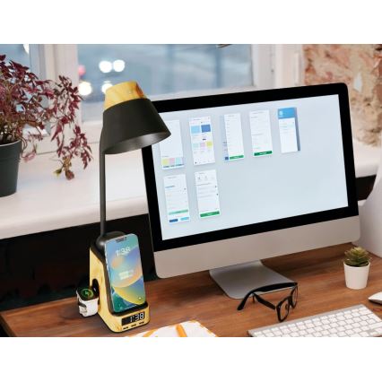 LED+CCT dimbare tafellamp met draadloos QI-opladen IDEAL LED/8W/230V 2700/4000/5000K beige