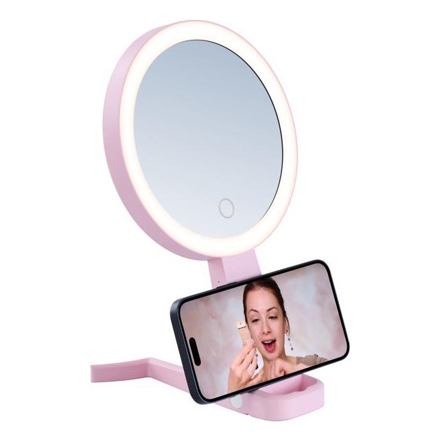 Immax 09102L - LED+CCT dimbare make-upspiegel SWEET LED/3W/5V roze