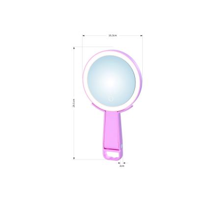 Immax 09102L - LED+CCT dimbare make-upspiegel SWEET LED/3W/5V roze