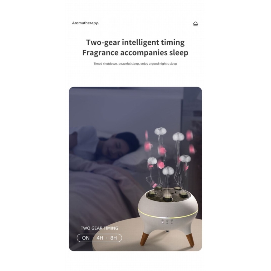 Immax 09104L - Aroma-diffuser en luchtbevochtiger JELLYFISH LED/11W/5V