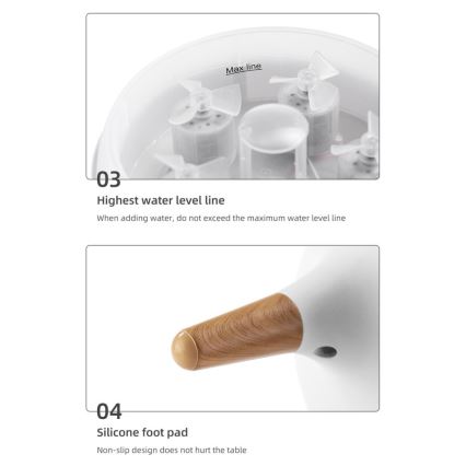 Immax 09104L - Aroma-diffuser en luchtbevochtiger JELLYFISH LED/11W/5V