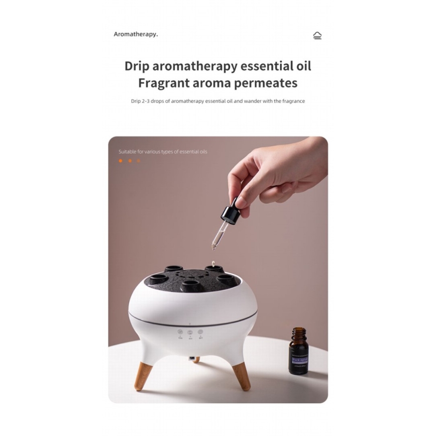 Immax 09104L - Diffuseur d'arômes et humidificateur d'air JELLYFISH LED/11W/5V