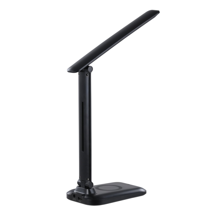 Lampe de bureau LED à intensité réglable avec chargeur sans fil Qi et port USB LUMI LED/7W/230V noire