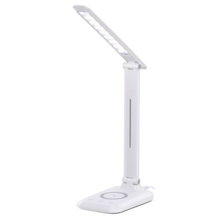Lampe de bureau LED dimmable avec recharge sans fil QI et port USB LUMI LED/7W/230V blanche