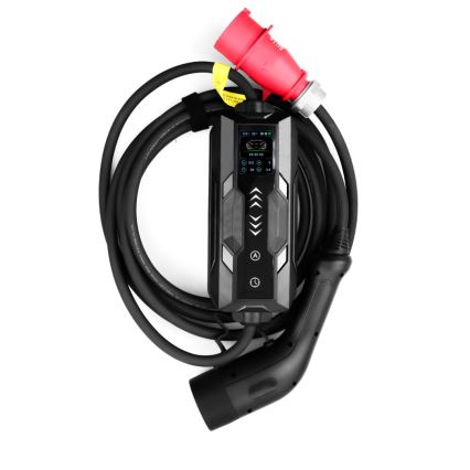 Immax - Borne de recharge EV pour véhicules électriques AC Type 2 16 A/380 V + prise 230 V, 3,7 kW, 5 m, Tuya