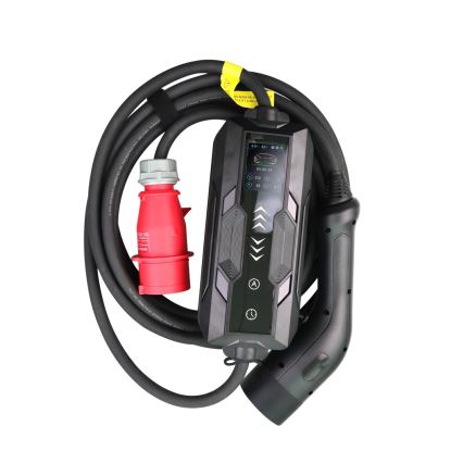 Immax - Station de recharge portable EV pour véhicules électriques, Type 2 (AC) 16 A / 380 V, 11 kW, avec prise 230 V et câble de 5 m, compatible Wi‑Fi Tuya