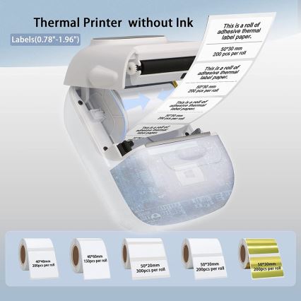 Digitale labelprinter USB-C + zelfklevende etiketten 40x30mm