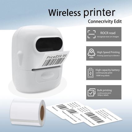 Digitale labelprinter USB-C + zelfklevende etiketten 40x30mm