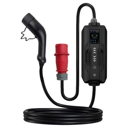 Immax - Reislaadstation EV voor elektrische auto's AC Type 2 16A/380V 11kW + stekker 230V, 3,7kW 5m + hoes