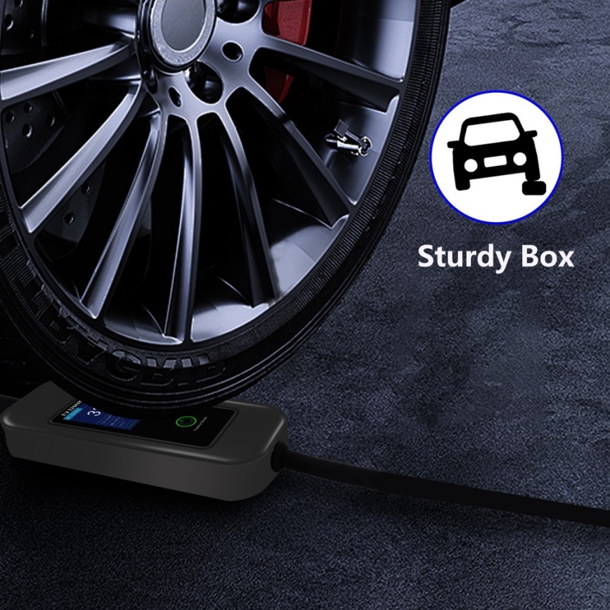 Immax - Reislaadstation EV voor elektrische auto's AC Type 2 32A/380V 22kW + stekker 230V 5m Wi-Fi Tuya
