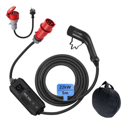 Immax - Reislaadstation EV voor elektrische auto's AC Type 2 32A/380V 22kW 5m + hoes