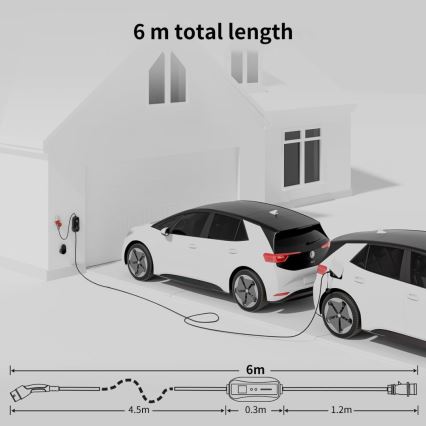 Immax - Reislaadstation EV voor elektrische auto's AC Type 2 32A/380V 22kW 5m + hoes