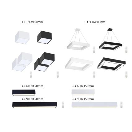 Immax NEO 07074-90 - Dimbare LED plafondlamp CANTO LED/50W/230V zwart Tuya + afstandsbediening
