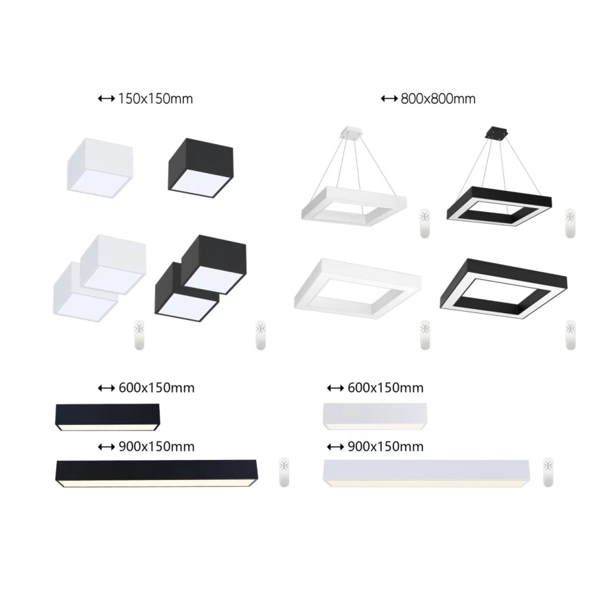 Immax NEO 07074-90 - Dimbare LED plafondlamp CANTO LED/50W/230V zwart Tuya + afstandsbediening