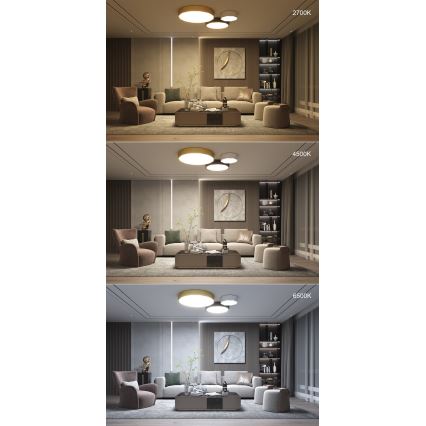 Immax NEO 07130-B60 - LED SMART Dimbare plafondlamp DIAMANTE zwart LED/43W/230V + afstandsbediening 60cm Tuya ZigBee