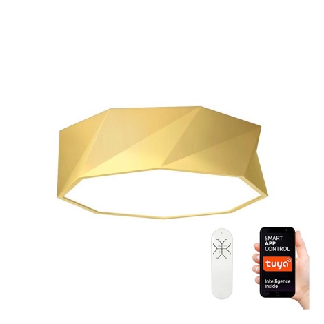Immax NEO 07132-G40 - Dimbare LED SMART Plafond Lamp DIAMANTE LED/31W/230V goud 40 cm + afstandsbediening Tuya ZigBee