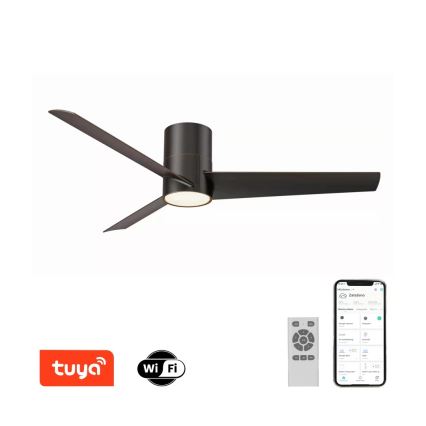 Immax NEO 07135-B - Ventilateur de plafond LED à intensité variable FRESH LED/18W/230V Wi-Fi Tuya noir + télécommande