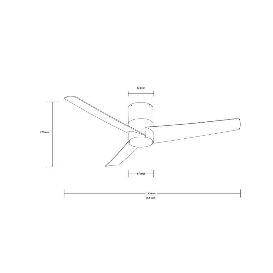 Immax NEO 07135-B - Ventilateur de plafond LED à intensité variable FRESH LED/18W/230V Wi-Fi Tuya noir + télécommande