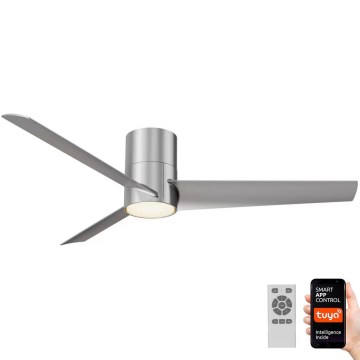Immax NEO 07135-S - Ventilateur de plafond FRESH LED/18W/230V Wi-Fi Tuya chrome mat + Télécommande