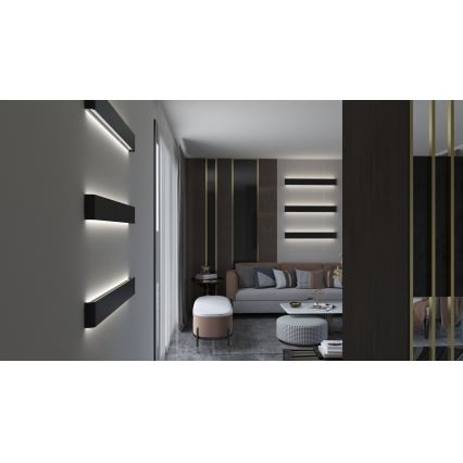 Immax NEO 07137-B - LED SMART Applique murale à intensité variable LINEA noir LED/40W/230V + télécommande 76 cm Tuya ZigBee