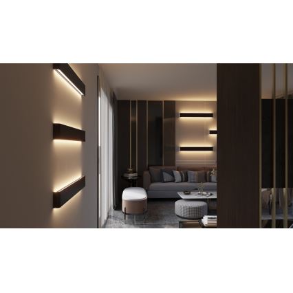 Immax NEO 07137-B - LED SMART Applique murale à intensité variable LINEA noir LED/40W/230V + télécommande 76 cm Tuya ZigBee